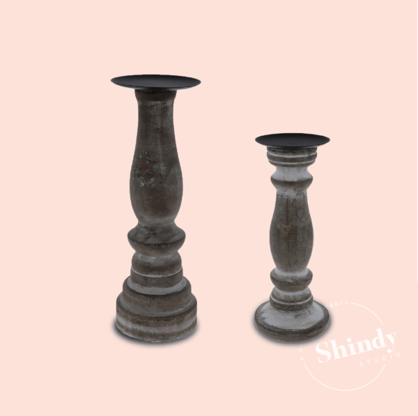 Whitewash Candle Holder