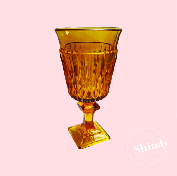 Goblet, Vintage Amber Glass