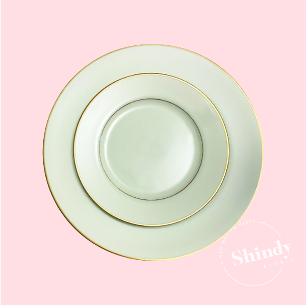 Plate Set, Vintage Gold Trim