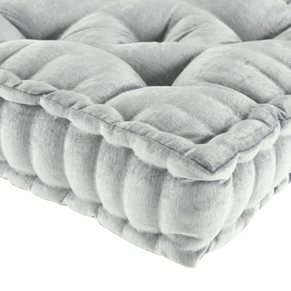 Square Floor Pillow, Grey - Image 2