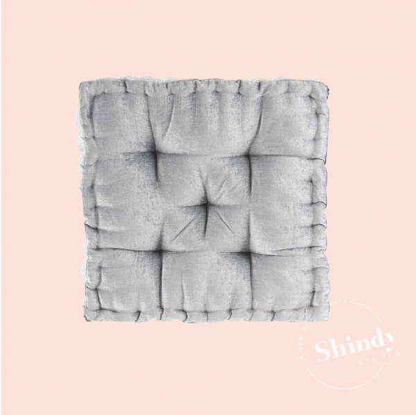 Square Floor Pillow, Grey