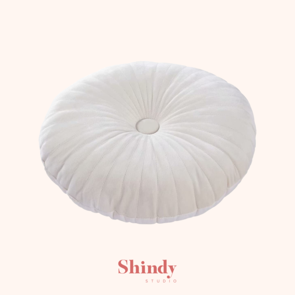 Round Floor Pillow, White
